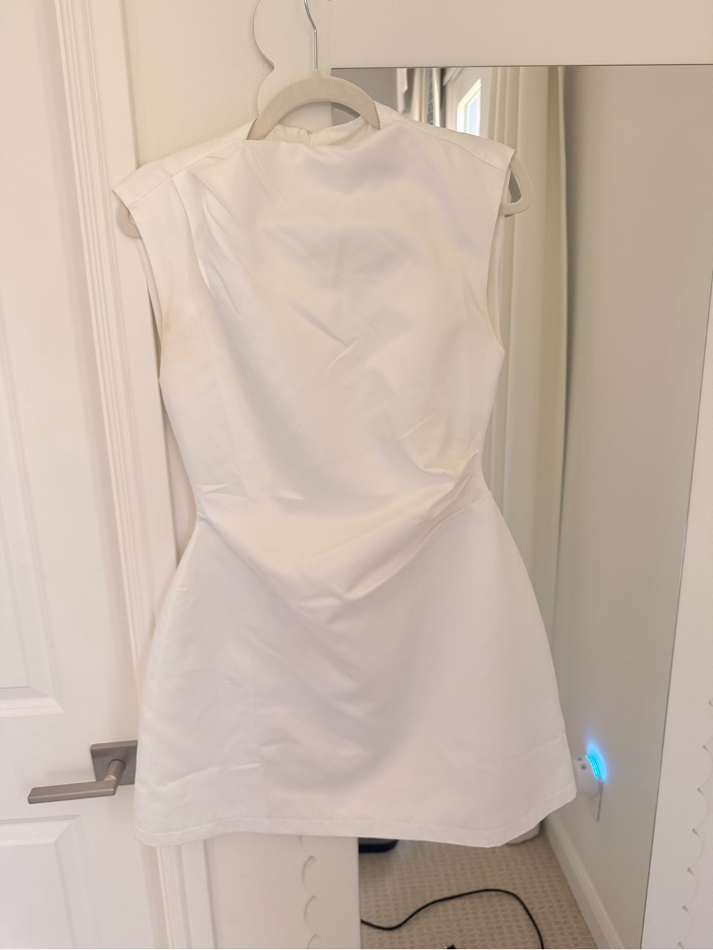 Classic White Sleeveless A-Line Dress